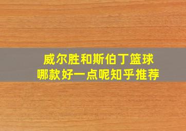 威尔胜和斯伯丁篮球哪款好一点呢知乎推荐