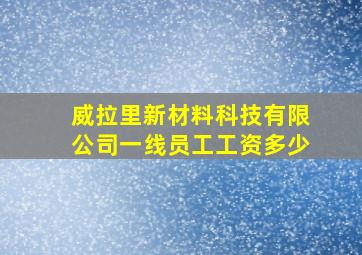 威拉里新材料科技有限公司一线员工工资多少