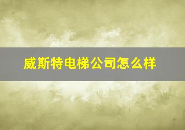 威斯特电梯公司怎么样