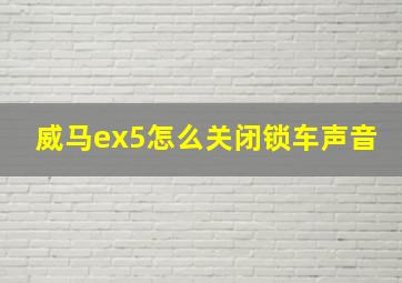 威马ex5怎么关闭锁车声音