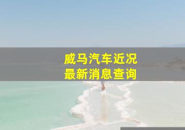 威马汽车近况最新消息查询