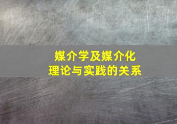 媒介学及媒介化理论与实践的关系