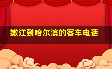 嫩江到哈尔滨的客车电话