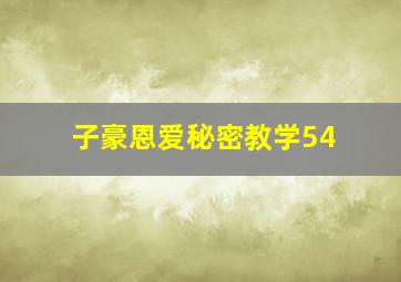 子豪恩爱秘密教学54