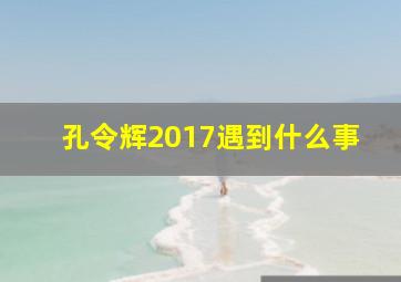 孔令辉2017遇到什么事