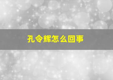 孔令辉怎么回事