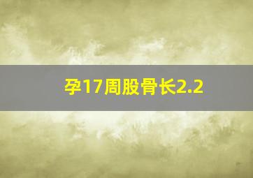 孕17周股骨长2.2