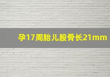 孕17周胎儿股骨长21mm