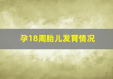 孕18周胎儿发育情况