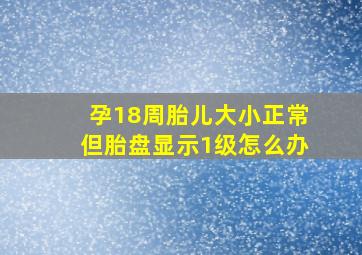 孕18周胎儿大小正常但胎盘显示1级怎么办