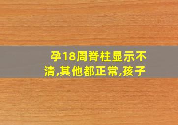 孕18周脊柱显示不清,其他都正常,孩子