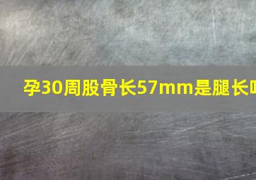 孕30周股骨长57mm是腿长吗