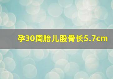 孕30周胎儿股骨长5.7cm