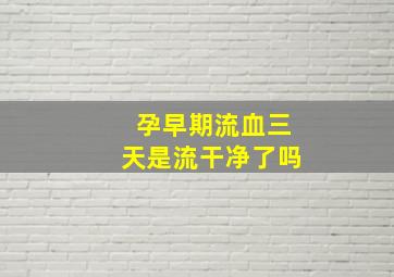 孕早期流血三天是流干净了吗