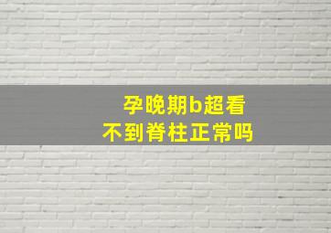 孕晚期b超看不到脊柱正常吗