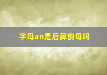 字母an是后鼻韵母吗