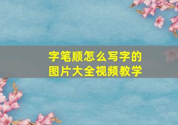 字笔顺怎么写字的图片大全视频教学