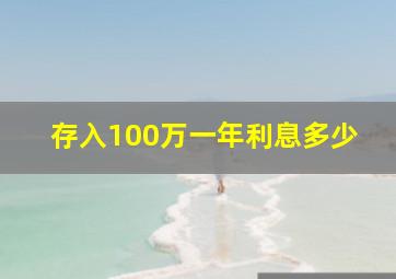 存入100万一年利息多少