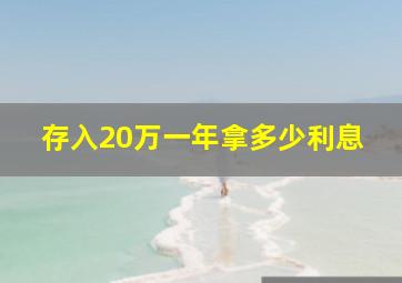 存入20万一年拿多少利息