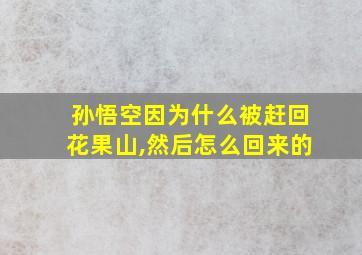 孙悟空因为什么被赶回花果山,然后怎么回来的