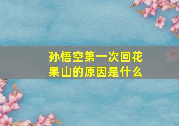 孙悟空第一次回花果山的原因是什么