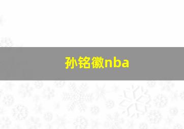 孙铭徽nba