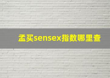 孟买sensex指数哪里查