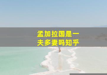 孟加拉国是一夫多妻吗知乎