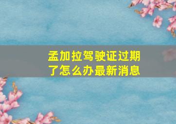 孟加拉驾驶证过期了怎么办最新消息