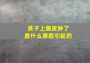 孩子上眼皮肿了是什么原因引起的