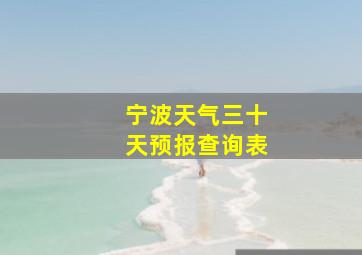 宁波天气三十天预报查询表