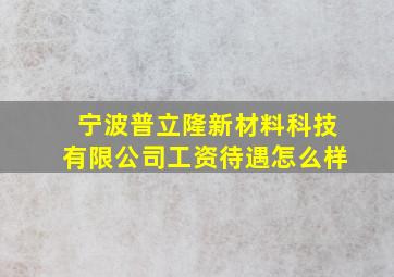 宁波普立隆新材料科技有限公司工资待遇怎么样