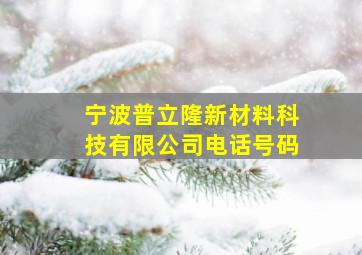 宁波普立隆新材料科技有限公司电话号码