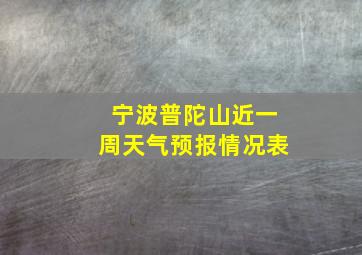 宁波普陀山近一周天气预报情况表