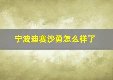 宁波迪赛沙勇怎么样了