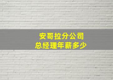 安哥拉分公司总经理年薪多少