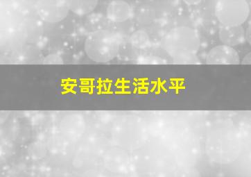 安哥拉生活水平