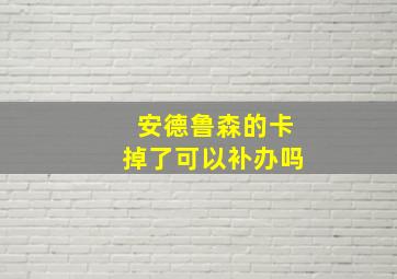 安德鲁森的卡掉了可以补办吗