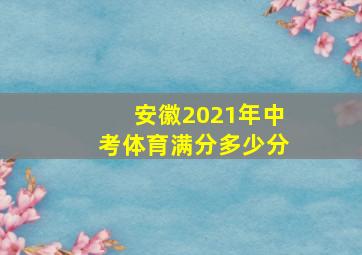 安徽2021年中考体育满分多少分