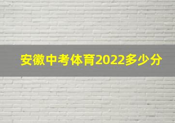 安徽中考体育2022多少分