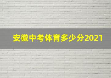 安徽中考体育多少分2021