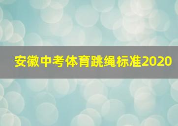 安徽中考体育跳绳标准2020