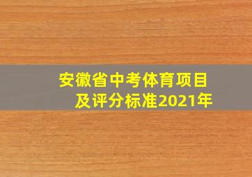 安徽省中考体育项目及评分标准2021年