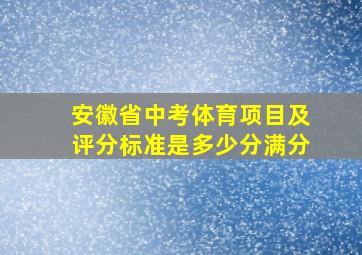 安徽省中考体育项目及评分标准是多少分满分