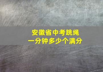 安徽省中考跳绳一分钟多少个满分