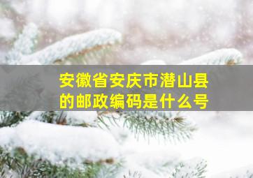 安徽省安庆市潜山县的邮政编码是什么号