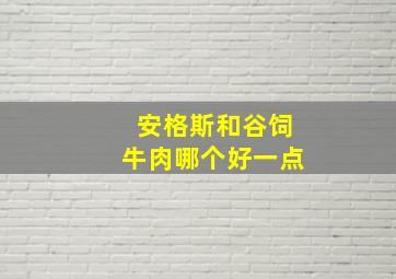 安格斯和谷饲牛肉哪个好一点