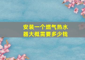 安装一个燃气热水器大概需要多少钱