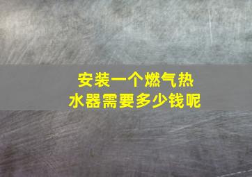 安装一个燃气热水器需要多少钱呢