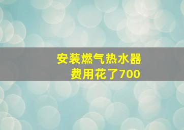 安装燃气热水器费用花了700